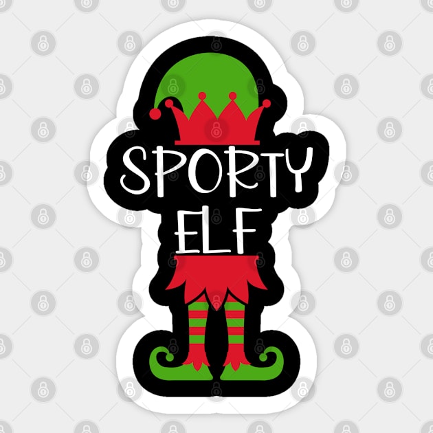 Sporty Elf Matching Family Group Christmas Funny Sticker by jkshirts